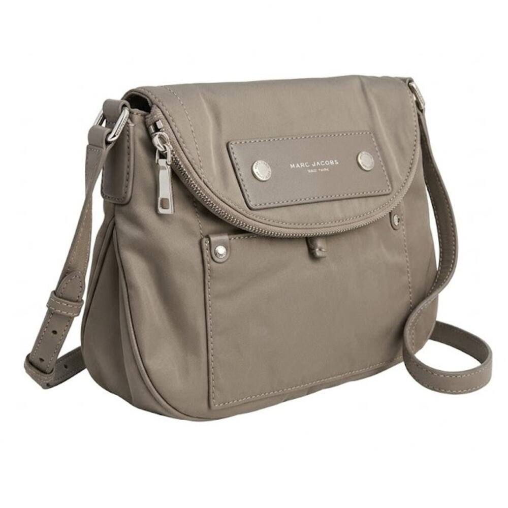Marc Jacobs Preppy Nylon Natasha Crossbody Bag Mushroom Gray EUC